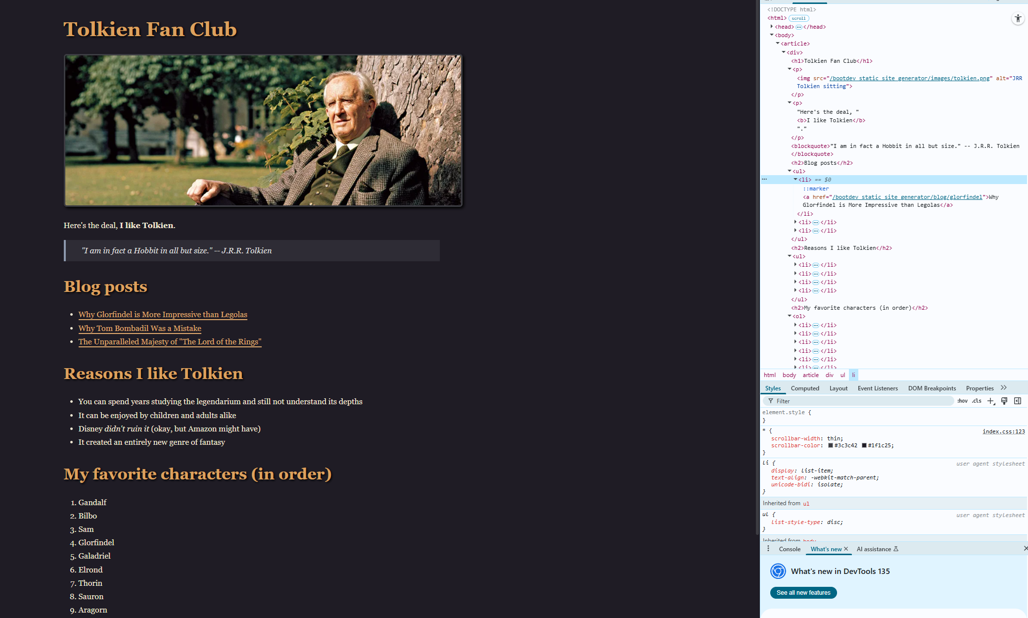 Static Site Generator Screenshot